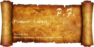 Pomper Fanni névjegykártya